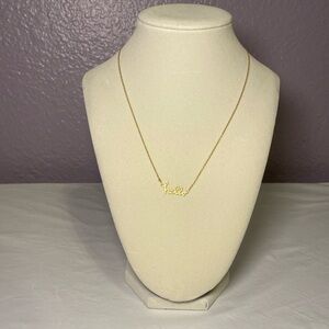 Women's Jewelry Dainty Gold Plated Hello Charmed Necklace New Without Tags